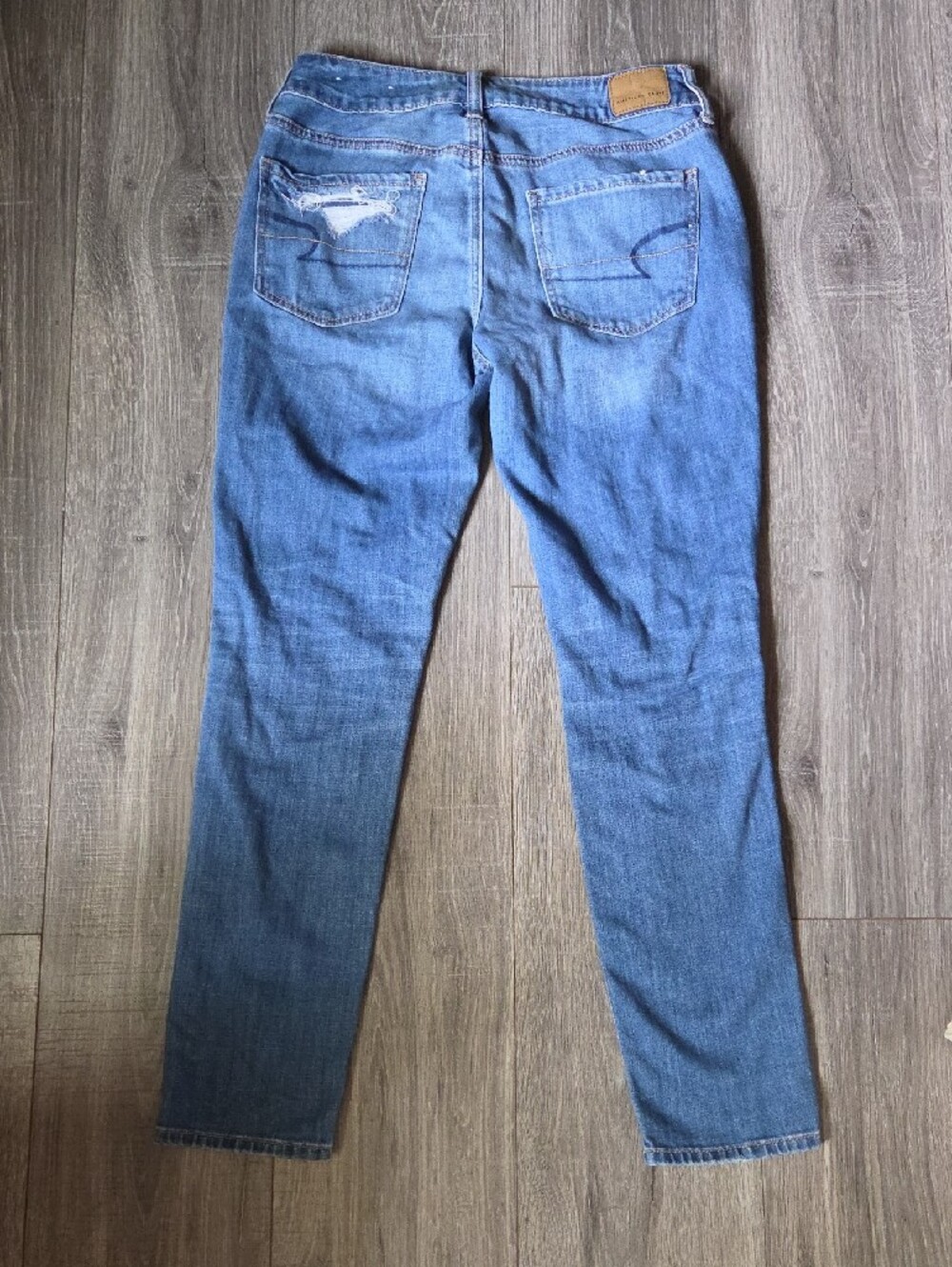 American Eagle Outfitters Button Fly Distressed Tom Girl Straight Leg Jeans 2 - Picture 5 of 6